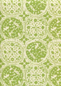 7170-07 BODRI BATIK Jungle Green on Tint Quadrille Fabric
