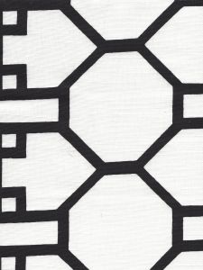 300410FW BRIGHTON Black on White Quadrille Fabric