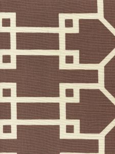 300428F BRIGHTON REVERSE Brown on Tint Quadrille Fabric