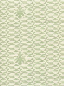 302230B-04 CARLO II NEUTRAL Soft French Green on Tint Quadrille Fabric
