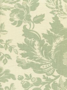 306082F DES GARDES Soft French Green on Tint Quadrille Fabric