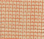 4040-12 FEZ BACKGROUND Orange on Tan Quadrille Fabric