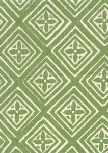 2490-06 FIORENTINA Jungle Green on Tint Quadrille Fabric