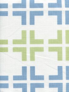 8120-01 FROWICK LARGE SCALE Soft Windsor Blue Green on Tint Quadrille Fabric