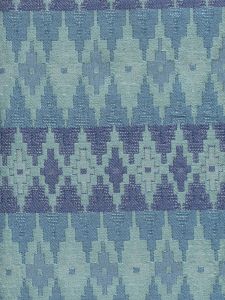 020190T FYRESTONE Navy China Blue Aqua Quadrille Fabric