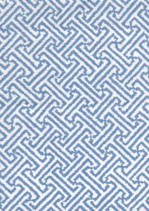 3080-06 JAVA JAVA French Blue on White Linen Quadrille Fabric