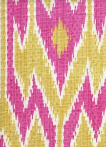 7300-02 LUCAYA IKAT MULTI Pink Yellow Quadrille Fabric