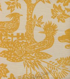302450T-02 MAGIC GARDEN Yellow on Tan Quadrille Fabric