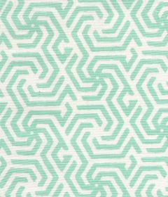 2525R-01 MAZE REVERSE ONE COLOR Turquoise on Tint Quadrille Fabric