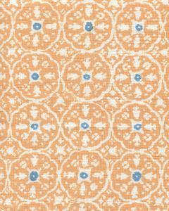 149-75 NITIK II Apricot Bali Blue on White Quadrille Fabric