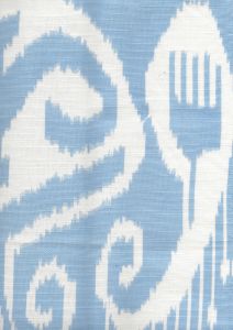 303044WLC NOMAD Zibby Blue on White Linen Cotton Quadrille Fabric