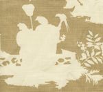 301987F PARADISE BACKGROUND Taupe on Tint Quadrille Fabric