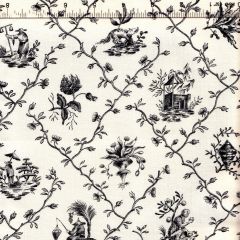 1662-04 PILLEMENT TOILE Noir Quadrille Fabric