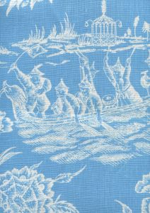 306351F-CUW ROYAL JOURNEY REVERSE II New Blue on White Quadrille Fabric