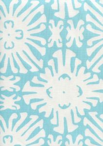 2485-01 SIGOURNEY REVERSE SMALL SCALE Turquoise on White Quadrille Fabric