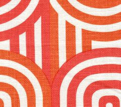 AC210-10 WAVELENGTH Orange on Oyster Quadrille Fabric