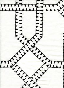 020100T-E Zebra Embroidery Black Cream Quadrille Fabric