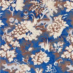 M1 0001 0264 TAILS TALE Blue Wood Scalamandre Fabric