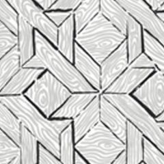 6280-05CWP PARQUETRY Gray Black On Almost White Quadrille Wallpaper