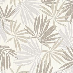 RH535419 Khmunu Neutral Palm Leaf Brewster Wallpaper