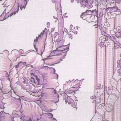 306770F-02L TOILE DES ROSES Lavenders on Pale Lavender Quadrille Fabric