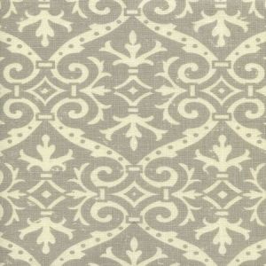 306495F-06 FRENCH DAMASK REVERSE Soft Gray on Tint Quadrille Fabric