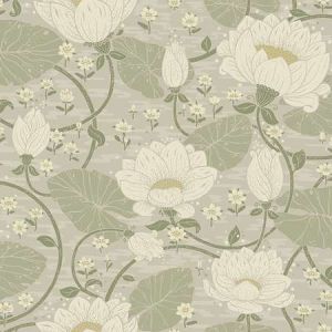 4080-83124 Eva Light Grey Lotus Dreams Brewster Wallpaper