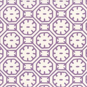8150WP-08 CEYLON BATIK Purple On Almost White Quadrille Wallpaper