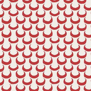 HN 000R F0100 MERLIN Red On White Scalamandre Fabric