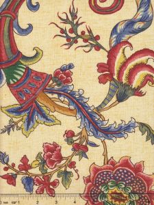 2455-01 TOILE RAYURE DE BERNY Cuivre Quadrille Fabric