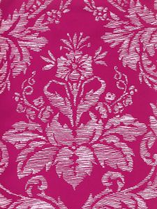 302310V-05VV VICTORIA ON VENETIAN VELVET White on Hot Pink Quadrille Fabric