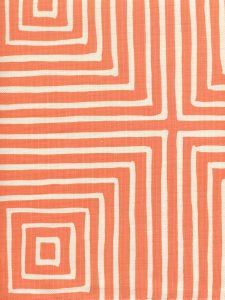 8055-04 ZIGGURAT REVERSE LARGE SCALE Orange on Tint Quadrille Fabric