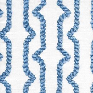 JF01010-04 REGENCY ROPES Multi Blue on White Quadrille Fabric