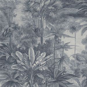 RH551181 Anamudi Blue Tropical Canopy Brewster Wallpaper