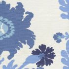 302047FLC HENRIOT FLORAL Blues on White Quadrille Fabric