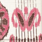 302873F  BUDDAKAHN Pink Brown on Oyster Quadrille Fabric
