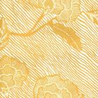 4060M-06WP FLORES II Inca Gold Cream On White Quadrille Wallpaper