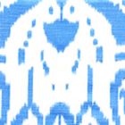 6460-03WP ISLAND IKAT Zibby Blue On White Quadrille Wallpaper