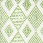 AC850-06 SAFARI EMBROIDERY Jungle Green on Tint Quadrille Fabric