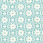 8150WP-01 CEYLON BATIK Turquoise On Almost White Quadrille Wallpaper
