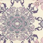 HC1980W-06OWP ISFAHAN Purple Lilac Turquoise On Off White Quadrille Wallpaper