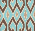 7210-04 AQUARIUS Turquoise Brown with Beige on Cream Quadrille Fabric
