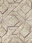 6280-02 PARQUETRY Brown Taupe on White Quadrille Fabric